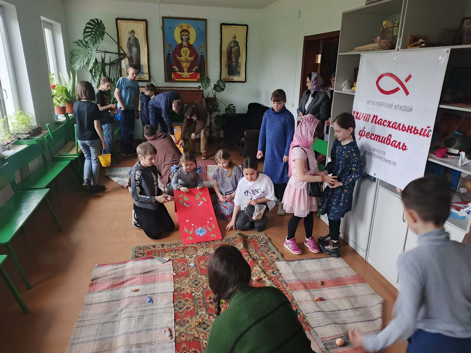 Пасхальное мероприятие в Воскресной школе храма прп. Сергия Радонежского г. Бородино